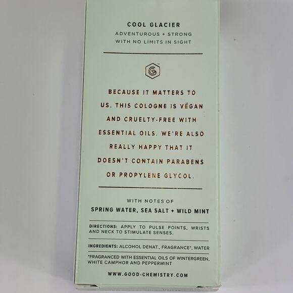 Good Chemistry Cool Glacier Cologne Fragrance Spray Essential Oils Unisex 1.7 oz - Picture 7 of 7